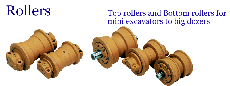 Rollers -- Top rollers and Bottom rollers for mini excavators to big dozers --